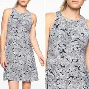 Athleta Blue La Palma Santorini Leaf Dress Women’s Small